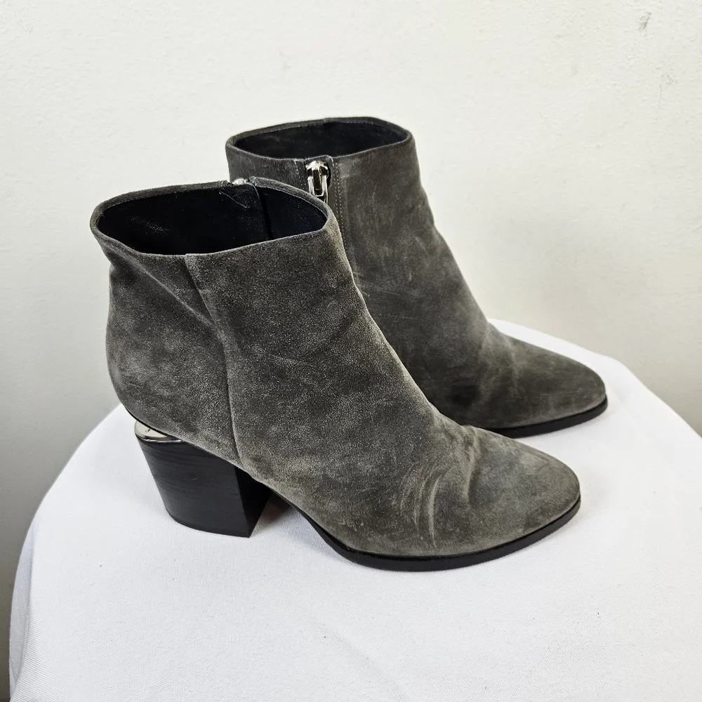 Alexander Wang Suede Leather Gabi Boots Size 39 US 9 Gray